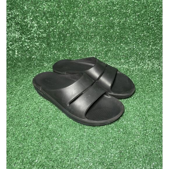 OOFOS OOahh Sport Slide Sandal Comfort Recovery Black Womens Size 9 Mens Size 7 - Picture 2 of 8